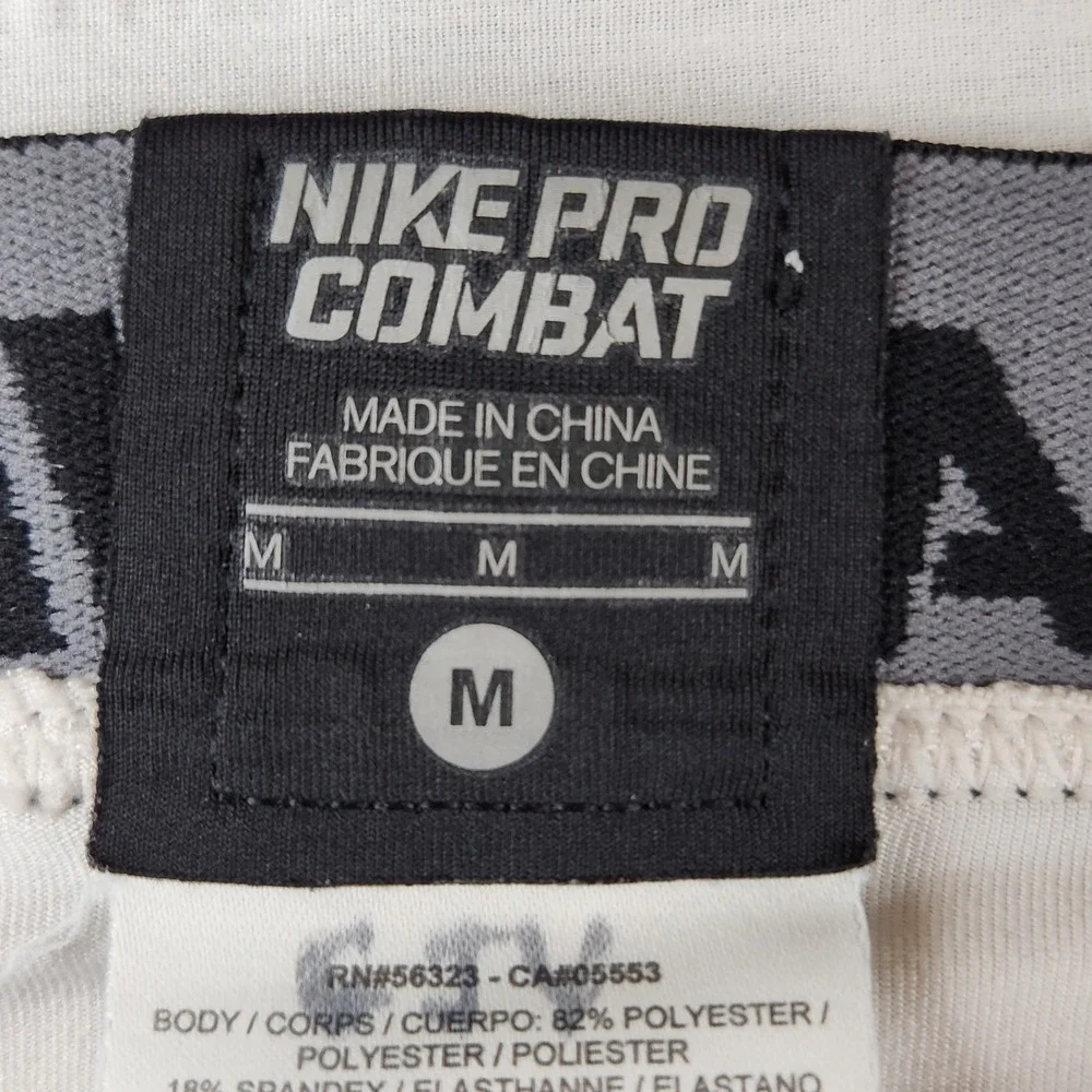 Nike Pro Combat Padded Compression Shorts Mens Medium White Grey